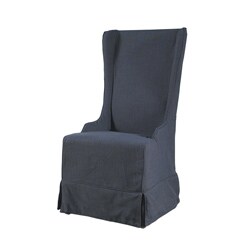 wing dining chair on Atlantic Beach Charcoal Linen Wing Dining Chair   Overstock Com
