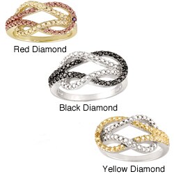 DB Designs 18k Rose Gold Over Silver Diamond Accent Love Knot Ring