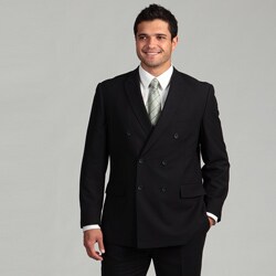 Perry Ellis Portfolio Men's Navy Striped Double-breasted Suit