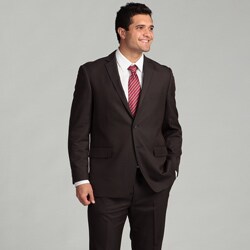 Perry Ellis Portfolio Men's Dark Grey Striped Two-button Suit