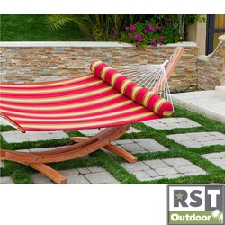 Cantina Striped Polyspun Hammock Bed with Bolster Pillow