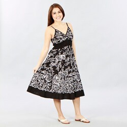 Meetu Magic Black/ White Cotton Maxi Dress