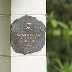 Volcanic Slate 'We must be the Change' Engraved Plaque
