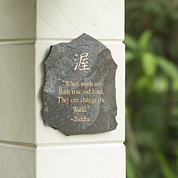 Volcanic Slate 'When Words are Both True' Engraved Plaque (Indonesia)