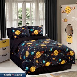 Galaxy Glow In The Dark 4-piece Twin-size Comforter Set