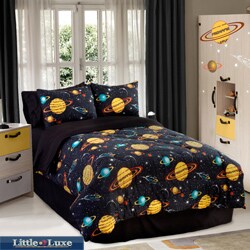 Galaxy Glow In The Dark 4-piece Queen-size Comforter Set