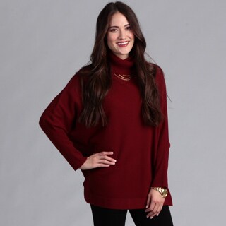 Grace Cashmere Women's Plum Red Cashmere Dolman Sleeve Sweater