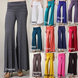 Tabeez Women's Foldover Palazzo Pants