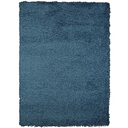 Rainbow Contemporary Teal Shag Rug (4'9 x 6'6)