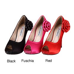 Lasonia Women's Rosette Peep Toe Pumps