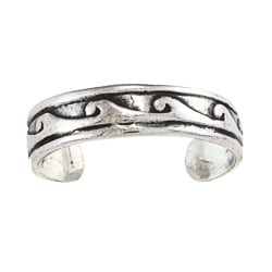 Sterling Silver Wave Design Toe Ring
