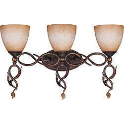 Trellio Vanity and Wall 3-light Autumn Gold Finish with Toffee Crunch Glass