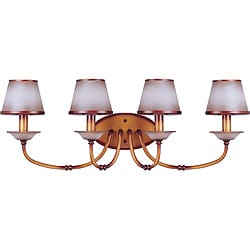 Cornelia Vanity and Wall 4-light Newport Copper Finish with Autumn Haze Glass