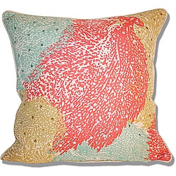 Marlo Lorenz Printed Fan Coral Pillow (18 x 18)