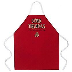 Attitude Aprons 'Cows Tremble' Red Apron