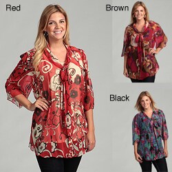 Lola P Women's Two-piece Floral Print Top FINAL SALE