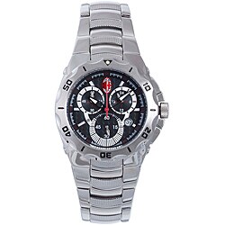 Chronotech Men's Stainless Steel Black Watch