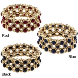 Marlyn Schiff Goldtone Colored Stretch Bracelet