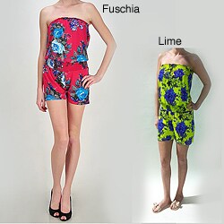 Tabeez Women's Floral Strapless Romper