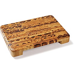 Proteak 601 Rectangular Chopping Block Cutting Board with Hand Grip and Bowl Cut-Out