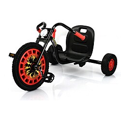 Traxx Typhoon Black-and-red Three-wheeler with High-torque Pedals