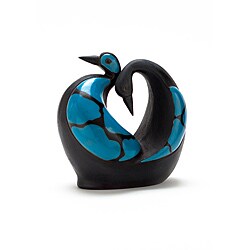 Blue 'Swans in Love' Vase (Peru)