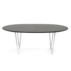 Hubbard Brown Oval Mid-Century Modern Coffee Table