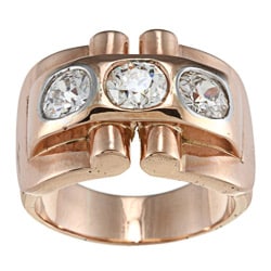 18k Rose Gold 2 1/2ct TDW Old Mine Cut Diamond Art Deco Estate Ring (K-L, SI1-SI2)