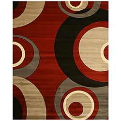 red and grey rugs