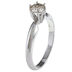 14k White Gold 1/2ct TDW Certified Diamond Solitaire Engagement Ring (J-K, I1-I2)