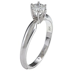 14k White Gold 1/2ct TDW Certified Diamond Engagement Ring (F-G, SI2-SI3)