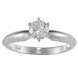 14k Gold 1/2ct TDW Certified Diamond Solitaire Engagement Ring (F-G, I1-I2)