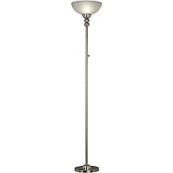 Andover 72-inch Brushed Steel Torchiere