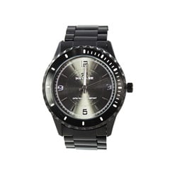 Fortuner 'Accent' Men's Black Stainless Steel Watch