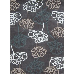 Hand-tufted 'Chalice' Brown Floral Rug (7'9 x 9'9)