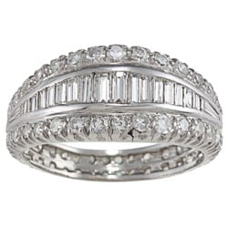 Platinum 2ct TDW Diamond Graduating Estate Eternity Band (I-J, VS1-VS2)