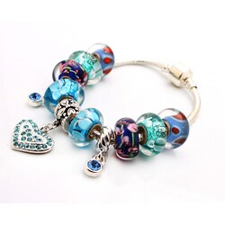 Bleek2Sheek Truly In Love Collection: Blue Azure Edition Charm Bracelet