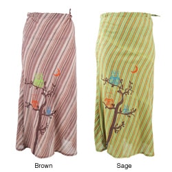 Handmade Cotton Owl Stripe Skirt (Nepal)