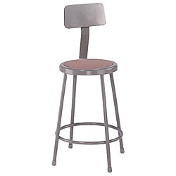 NPS Round Hardboard Seat Stool with Backrest