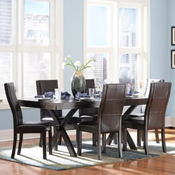 ETHAN HOME Dartford Espresso 7-piece Contoured Dining Set