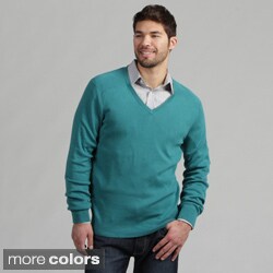 Calvin Klein Men's Full Needle Cotton V-neck Sweater