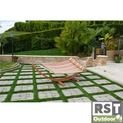 Cypress Wood Arc Summer Stripe Hammock Set