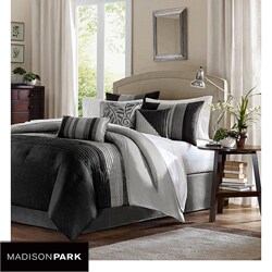 Madison Park Infinity Black/Grey 6-piece Duvet Cover Set