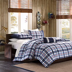 Mizone Alton Plaid Blue 4-piece Comforter Set