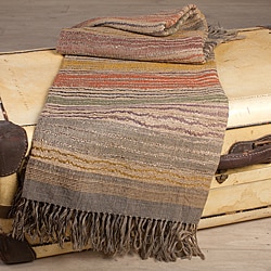 Striped Silk and Wool Throw (India)