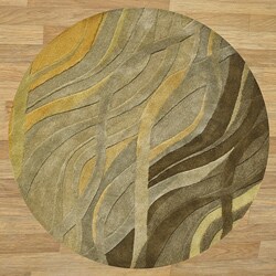 Handmade Horizon Metro Classic Green Wool Rug (6' Round)