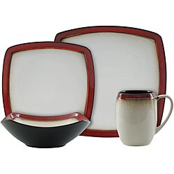 Gibson Bustmante 16-piece Square Dinnerware Set