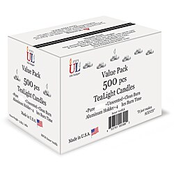 USA White Unscented Tealight Candles (Pack of 500)