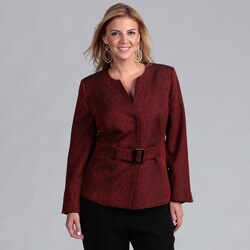 Danillo Women's Plus Size Buckle Pant Suit