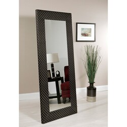Abbyson Living Bassett Black Patteren Fabric Floor Mirror